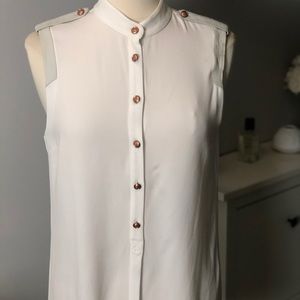 RAF and bone white sleeveless top